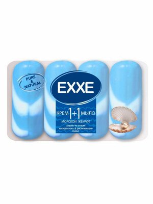 EXXE крем-мыло 1+1 Морской жемчуг 4*90г (синее) /24шт/974715