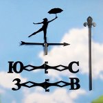 Флюгер &quot;Девушка с зонтом&quot; средний 30х40см