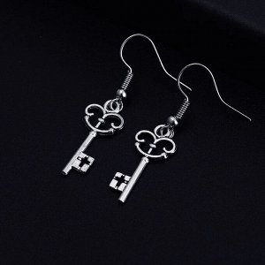 Серьги-подвески в форме ключа