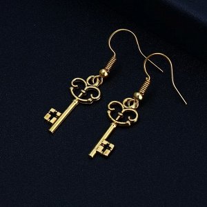 Серьги-подвески в форме ключа
