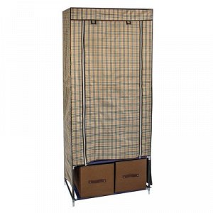 Шкаф для одежды 75х45х175 см, 2 ящика, коричневая клетка