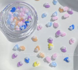 Сердечки Набор 5, 3d объемные фигурки для дизайна ногтей