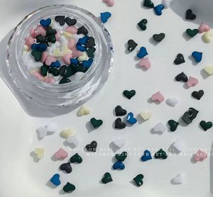 Сердечки Набор 6, 3d объемные фигурки для дизайна ногтей
