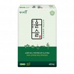 Ежедневные гигиенические прокладки &quot;Yejimiin Cotton Touch Mild Herb&quot; премиум класса с усиленным впитывающим слоем, поверхностью из хлопка и натуральными экстрактами трав (без крылышек / 15 см) 40 шт.