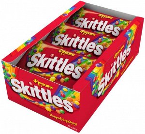 Skittles "Фрукты" драже в сахарной глазури, 12 пачек по 38 г
