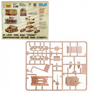 Модель для сборки ТАНК Легкий американский M3 "Стюарт", масштаб 1:100, ЗВЕЗДА, 6265