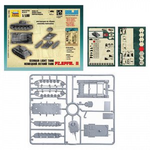 Модель для сборки ТАНК Легкий немецкий T-II (Pz.Kpfw. II), масштаб 1:100, ЗВЕЗДА, 6102