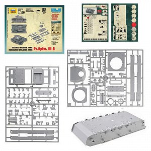 Модель для сборки ТАНК Средний немецкий T-III (Pz.Kpfw. III G), масштаб 1:100, ЗВЕЗДА, 6119