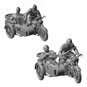 Модель для склеивания МОТО Мотоцикл М-72 советский с коляской, масштаб 1:35, ЗВЕЗДА, 3639