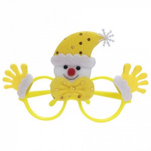 Ободок карнавальный "Желтый Снеговик", 19х12х3,5 см, полипро