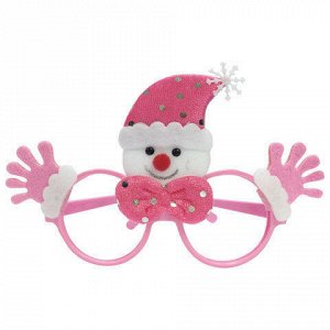 Ободок карнавальный "Розовый Снеговик", 19х12х3,5 см, полипр