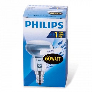 Лампа накаливания PHILIPS Spot R50 E14 30D,60Вт, зерк., колб