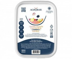 Пюре личи-юдзу-ежевика 250г, AGROBAR, Россия