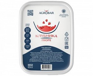 Пюре клубника 250г, AGROBAR, Россия