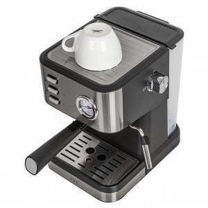 Кофеварка JVC JK-CF33 , рожковая, 1050 Вт, 1.5 л , чёрный