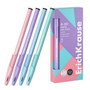 Ручка гелевая R-301 Gel Stick Pastel 0.5 мм черная 61293 ErichKrause