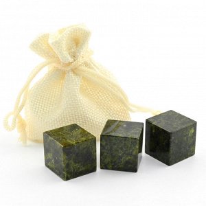 Камни для охлаждения напитков 3 кубика из змеевика 20*20мм