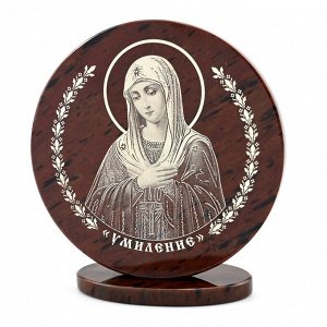 Икона из обсидиана "Умиление" круг д.85мм