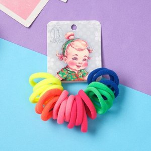 Резинки для волос «Крошка», набор 20 шт., улыбка, 2.5 см, яркие