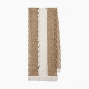 Дорожка «Этель. Сканди узор», коричневая, 32x150 см, 50% хлопок, 50% лён