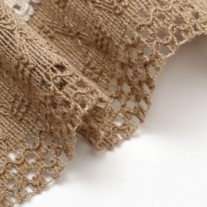 Дорожка «Этель. Сканди узор», коричневая, 32x150 см, 50% хлопок, 50% лён