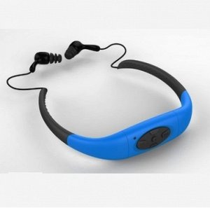 Водонепроницаемый IPX8 MP3 плеер-наушники для плавания под водой, синие