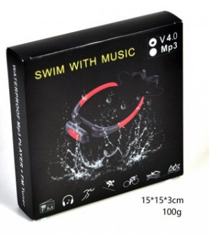 Водонепроницаемый IPX8 MP3 плеер-наушники для плавания под водой, белые