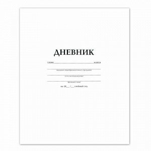 Дневник БЕЛЫЙ, HATBER, на скобе, обложка мелованный картон, 005189, 40Д5B_03610