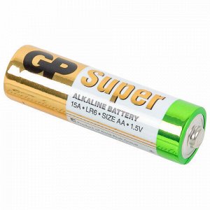 Батарейки КОМПЛЕКТ 4 шт., GP Super G-Tech, AA (LR06, 15 А), алкалиновые, пальчиковые, в пленке, 15AA21, 15ARS-2SB4