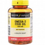 Mason Natural, омега-3 Рыбий жир, 1000 мг, 120 мягких таблеток