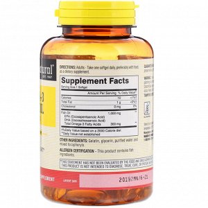 Mason Natural, омега-3 Рыбий жир, 1000 мг, 120 мягких таблеток
