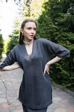 Джемпер из льна 4-293 графит