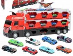 Игровой набор грузовик - катапульта и 16 гоночных машинок