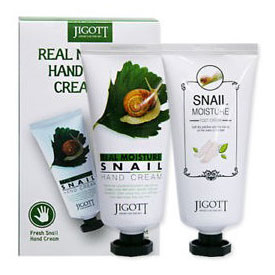 Jigott Real Moisture Hand & Poot Cream Set Крем для рук 100мл и Крем для ног 100мл с экстрактом слизи улитки