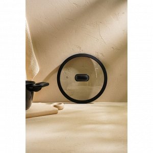 Крышка SL Home, d=24 см, с силиконовым ободком, стекло