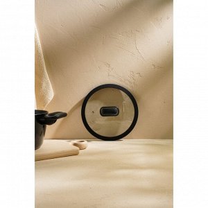 Крышка SL Home, d=20 см, с силиконовым ободком, стекло
