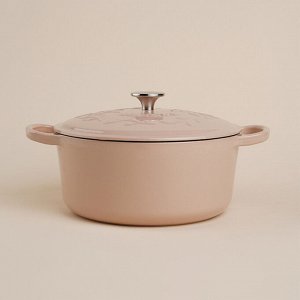 Кастрюля SL Home, d=24.5 см, h=11 см, с эмалированным покрытием, чугун, бежевая