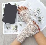 Кружевные митенки белые