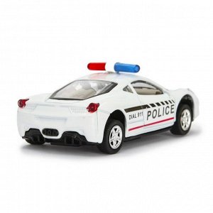 Машина металлическая «Полиция», инерционная, свет и звук, масштаб 1:43