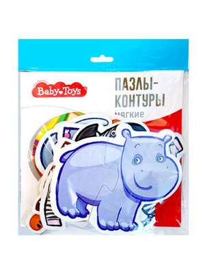 Пазлы-контуры мягкие "Африканские животные" 6 шт Baby Toys