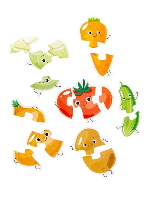Пазлы-контуры мягкие "Овощи" 6 шт Baby Toys