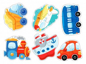 Пазлы-контуры мягкие "Транспорт" (мягкие) 6 шт Baby Toys