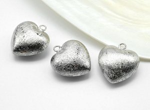 Подвеска Сердце 26*29мм, цв.серебристый