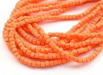 Бусины из каучука кубик 5мм, цв.оранжевый, 40см, 86 бусин