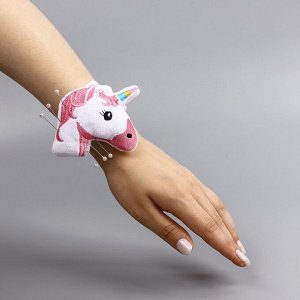 Игольница на браслете Единорог», 23 x 8 см, цвет розовый