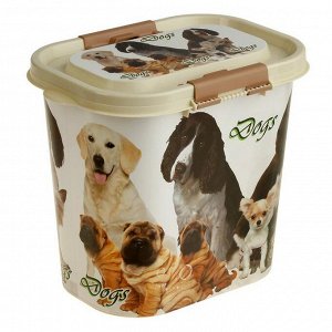 Контейнер Dogs для корма, овальный, 10 л, микс цветов