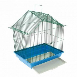 Клетка для птиц малая, крыша-домик , 35 х 28 х 43 см