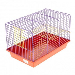 Клетка для грызунов 2-этажная, с металлическими полочками и лесенкой