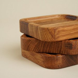 Набор тарелок - подставок SL Home, 10x10x2 см, 3 шт, дуб