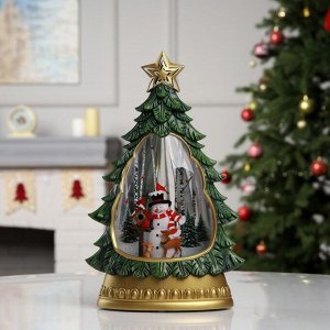 Фигура светодиодная «Новогодние мотивы», 31.2x9.5x20.2 см, музыка, батарейки ААх3 (не в комплекте), USB, свечение тёплое белое